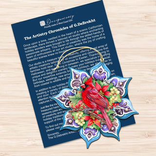 Forest Birds Snowflake Eco Wood Ornaments Set of 3 by G. Debrekht - Christmas Decor - 8090144-S3