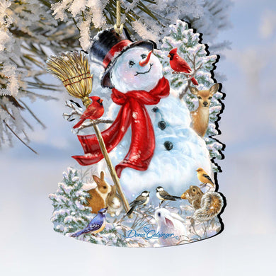 Old Worlds Snowman Wooden Ornaments by Gelsinger - Christmas Santa Snowman Decor - 8161026-1624
