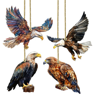 Alaskan Eagles Eco Wood Ornaments Set of 3 by G. Debrekht - Wildlife Holiday Decor - 8091321S4