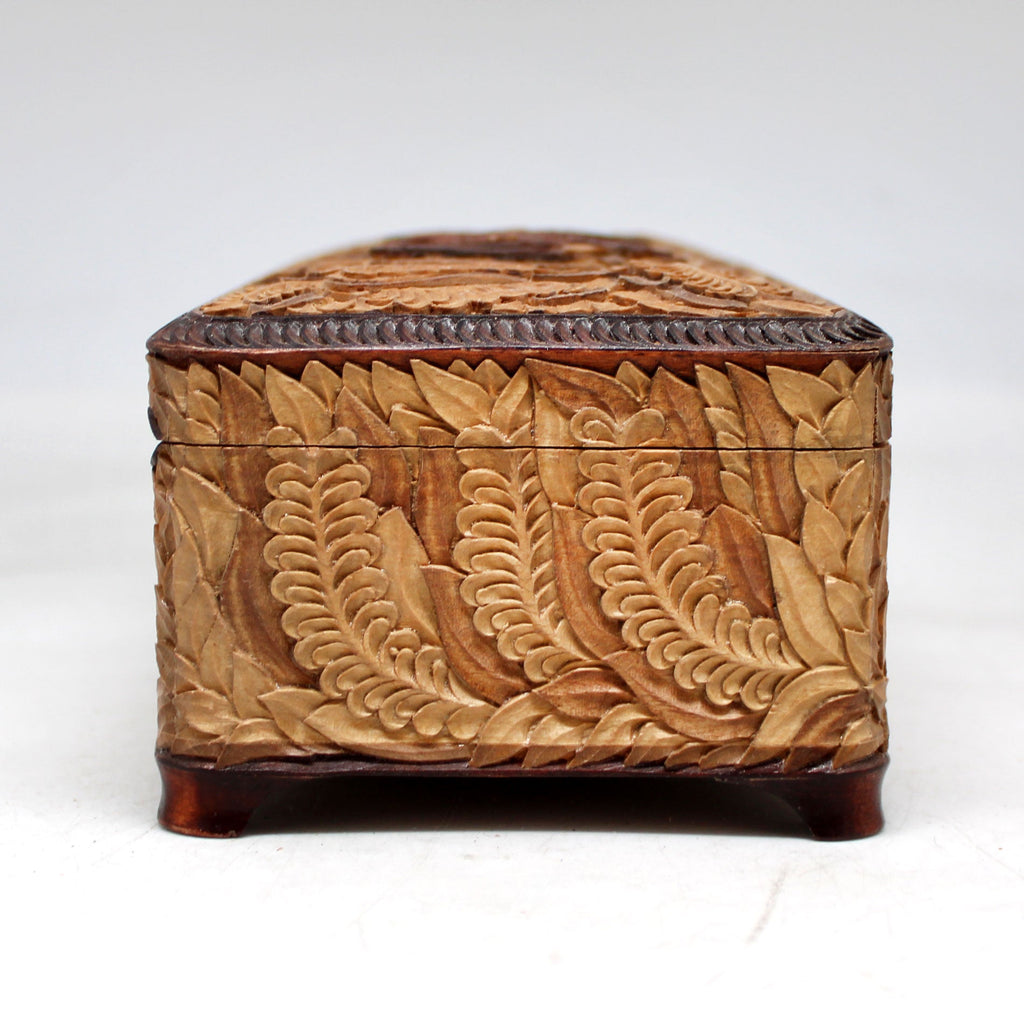 One-of-a-Kind Black Grouses WOODCARVED Jewelry BOX 8x4x3