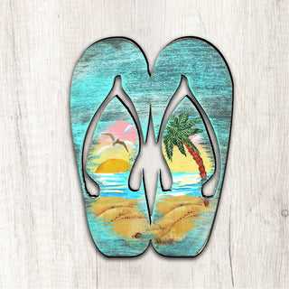Rustic Flip Flops Coastal Outdoor Decor Large Ornament by G. DeBrekht - Coastal Holiday Decor - 8198523M