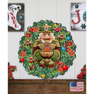 Nutcracker's Wreath Gift Holiday Door Decor by G. DeBrekht - Christmas Decor - 8185321H