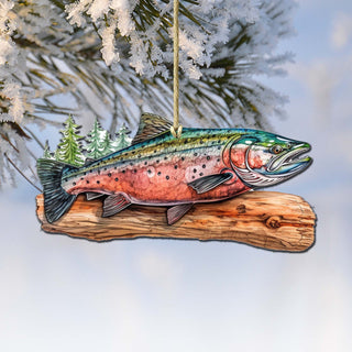 Splendid Sockeye Wooden Ornaments by G.Debrekht - Wildlife Holiday Decor - 8710109-2