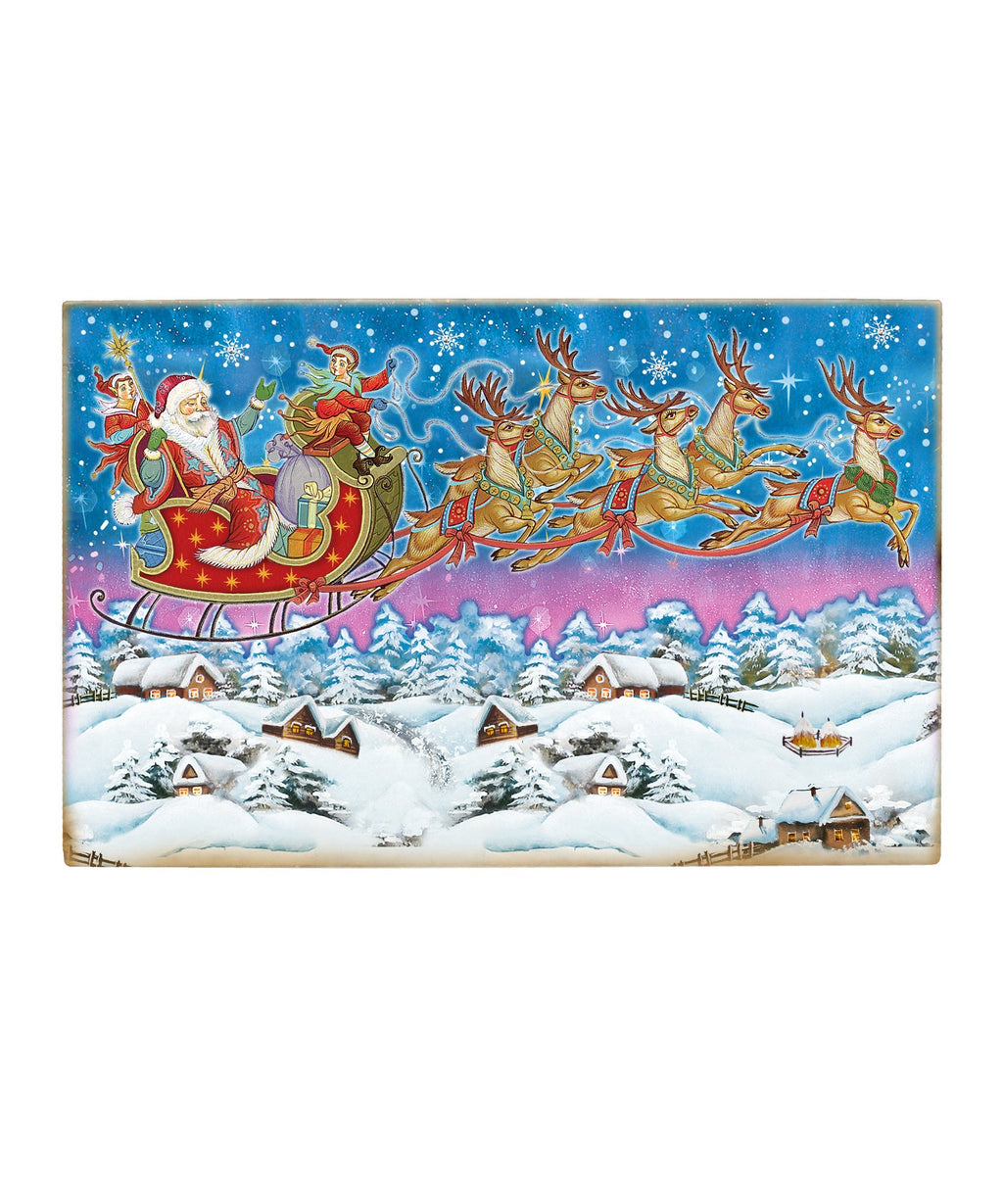 Up-Up and Away Wood Carved Box 12x8