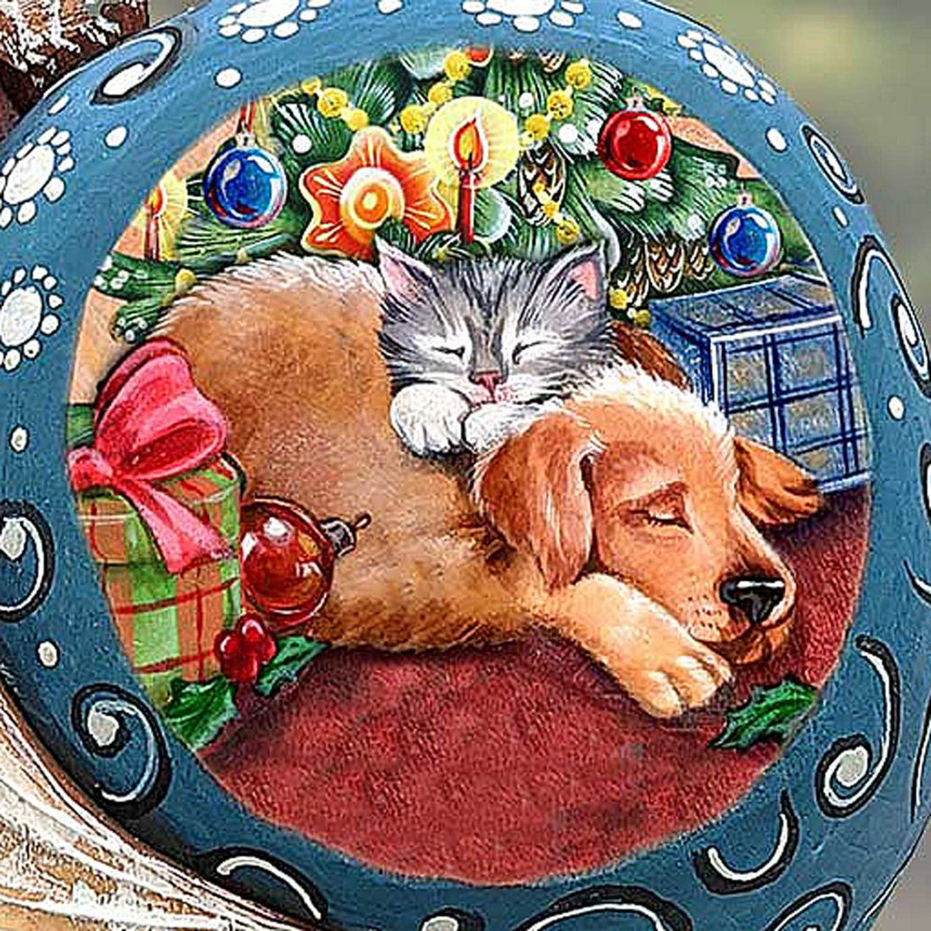 Father Frost's Pet Sack Hand-Painted WOODCARVED Masterpiece by G. DeBrekht - Wildlife Holiday Decor - 8204011 *** PRE-ORDER - Handmade Just for You! ***