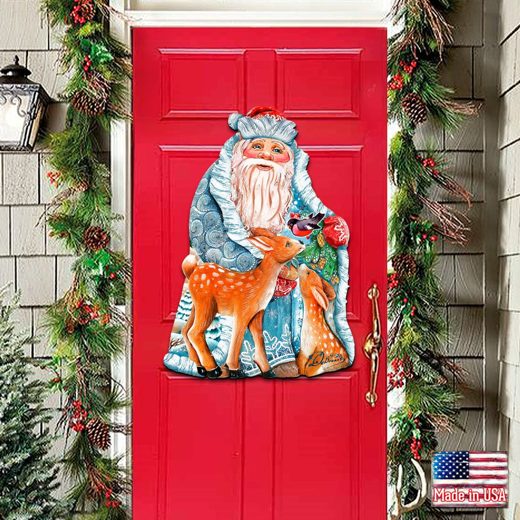 Winter Treasure Christmas Door Decor by G. DeBrekht - Christmas Santa Snowman Decor - 8114500H