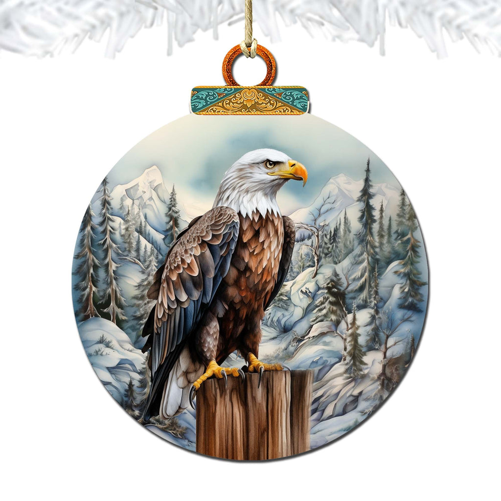 Bald Eagle in Alaska Wooden Ornaments by G.Debrekht - Wildlife Holiday Decor - 870061