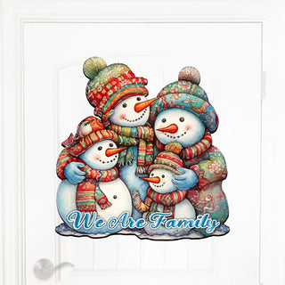 Snowman's Family Holiday Door Decor by G. Debrekht - Christmas Decor - 8611057H