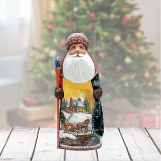 Winter Sleigh Ride Hand-Painted WOODCARVED Masterpiece by G. DeBrekht - Christmas Decor - 8201015-1