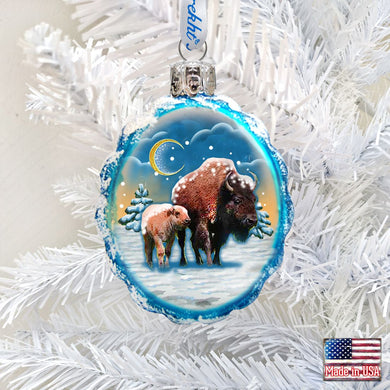 Buffalo Mercury Glass Ornament by G. DeBrekht - Wildlife Holiday Decor - 771024
