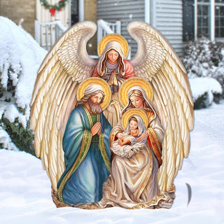 Nativity with Angel Outdoor Decor by G. Debrekht - Nativity Holiday Decor - 8611056F