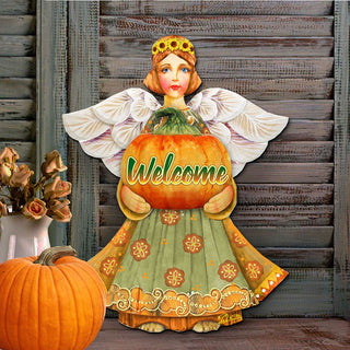 Welcome Fall Angel Halloween Door Decor by G. DeBrekht - Thanksgiving Halloween Decor - 8155232-2H