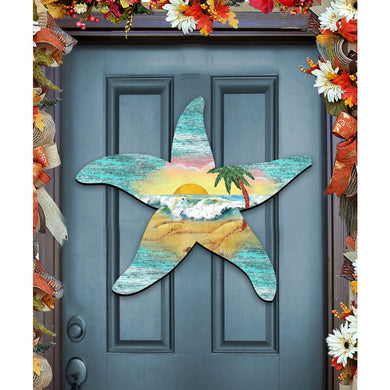 Starfish Coastal Door Decor by G. DeBrekht - Coastal Holiday Decor - 8198531H