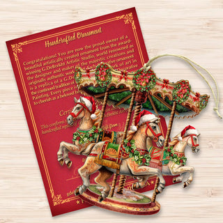 Christmas Carousel Wooden Ornaments by G. Debrekht Christmas Decor - 8611030