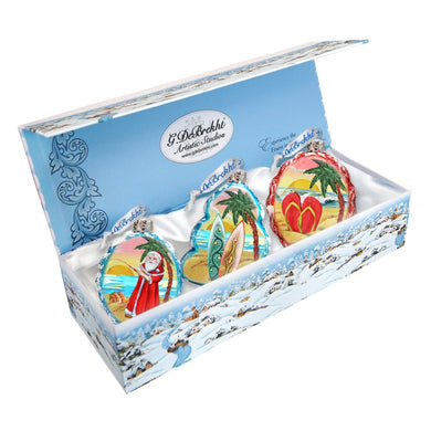 Christmas In July Mercury Glass Ornaments Set of 3 by G. DeBrekht - Coastal Holiday Decor - 770130S3