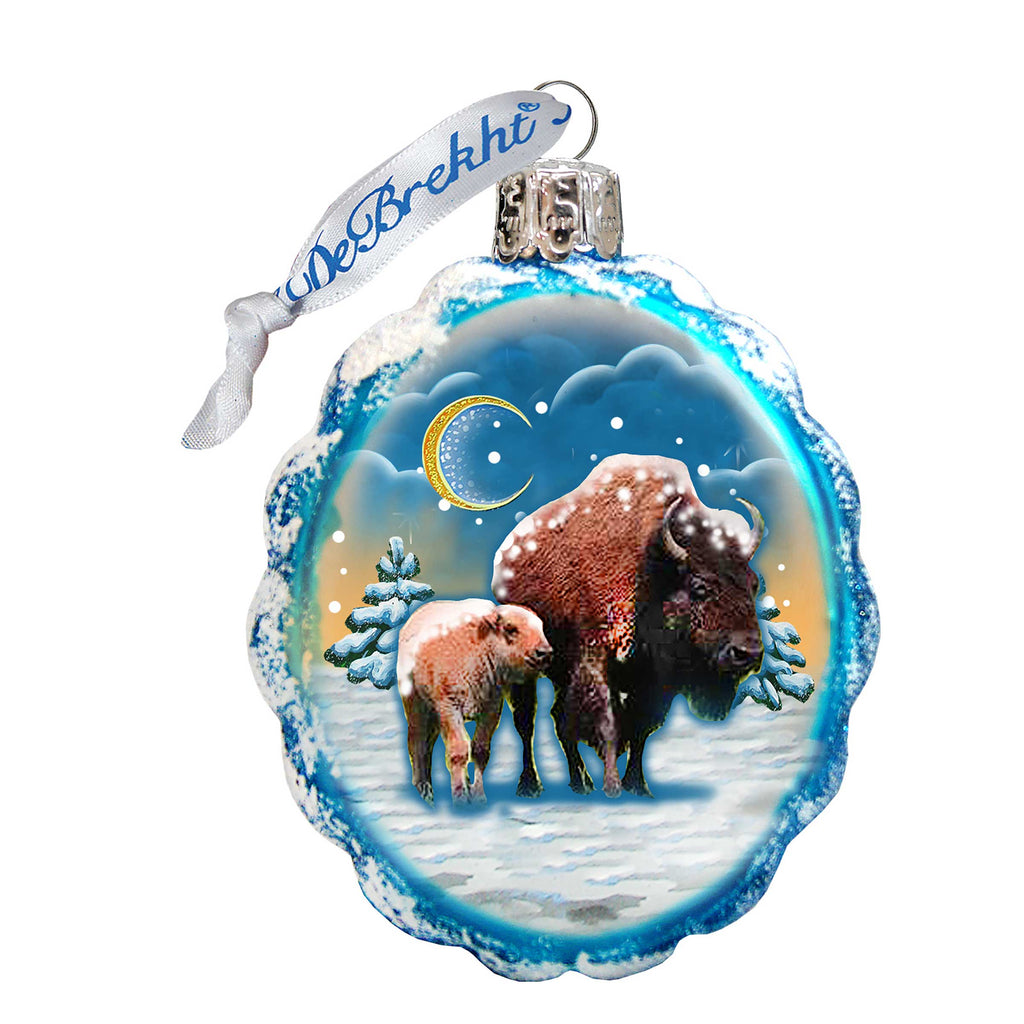 Buffalo Mercury Glass Ornament by G. DeBrekht - Wildlife Holiday Decor - 771024