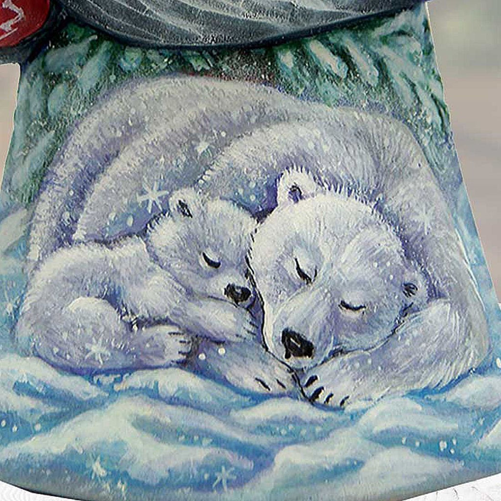 Sleeping Polar Bears Santa Hand-Painted WOODCARVED Masterpiece by G. DeBrekht - Wildlife Holiday Decor - 2821478 *** PRE-ORDER - Handmade Just for You! ***