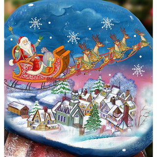 Up-Up and Away Santa Hand-Painted WOODCARVED Masterpiece by G. DeBrekht - Christmas Decor - 8215553