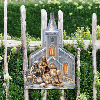 Nativity at the Chapel Nativity Door Decor by D. Gelsinger - Nativity Holiday Decor - 8121016H-1606