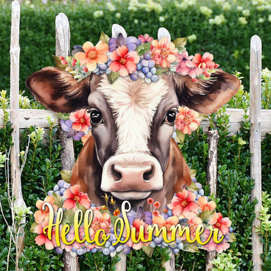 Front door welcome sign Hello Summer Front porch Summer wreath Main entrance banner Flowers Welcome sign - Wooden front porch decor - 933111H