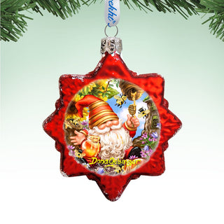 Honeycomb Gnome Dwarf Mercury Glass Ornament by D. Gelsinger - Christmas Decor - 778108-DG
