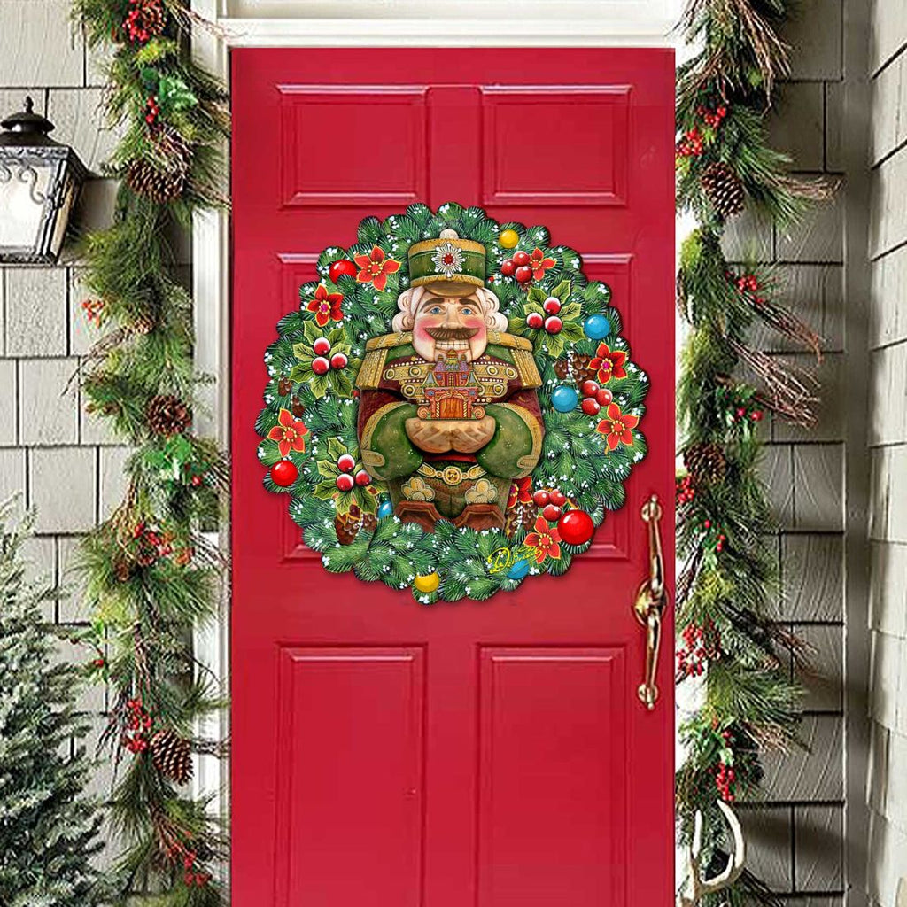 Nutcracker's Wreath Gift Holiday Door Decor by G. DeBrekht - Christmas Decor - 8185321H
