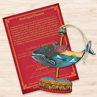 Carousel Whale Christmas Wooden Ornaments by G. DeBrekht - Carousel Holiday Decor - 8114037