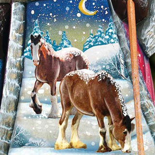 Santa Winter Horsey Santa Hand-Painted WOODCARVED Masterpiece by G. DeBrekht - Wildlife Holiday Decor - 8215943