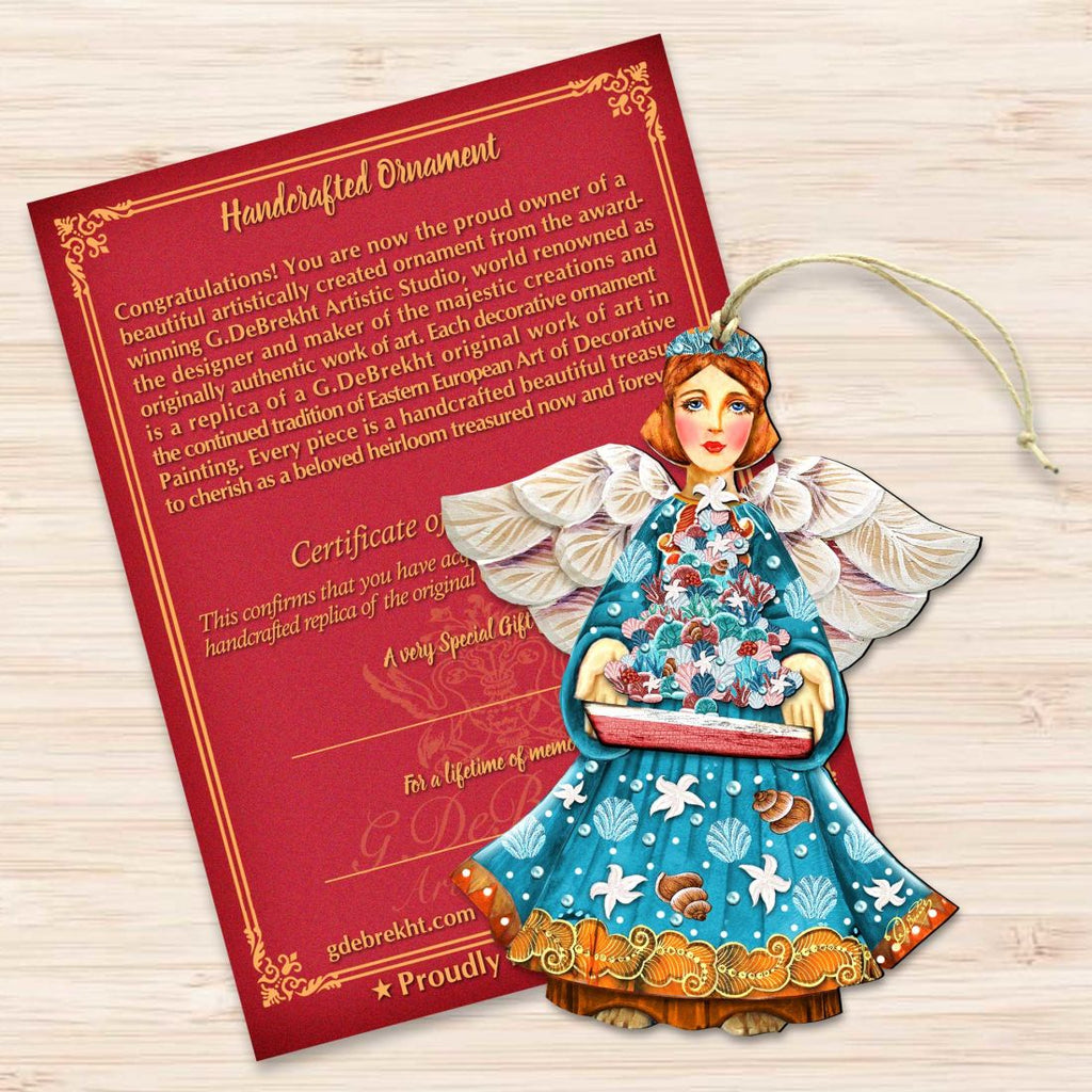 Christmas Tree Boat Guardian Wooden Ornaments by G. DeBrekht - Coastal Holiday Decor - 8152724-3