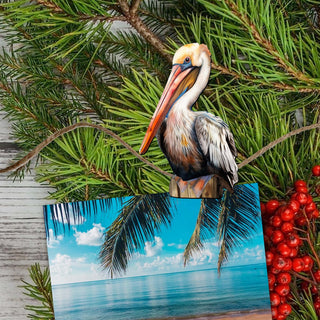 Pelicans Clip-On Eco Wood Decorative Ornaments Set of 3 by G. Debrekht - Christmas Decor - 8091014C-S3