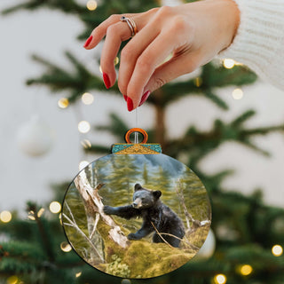 Playful Black Bear Cub Wooden Ornaments by G.Debrekht - Wildlife Holiday Decor - 870071