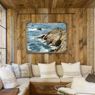 Ocean Cliff Wood Wooden Coastal Wall Art by Nature Wonders - Coastal Sea-Life Decor - 95240B