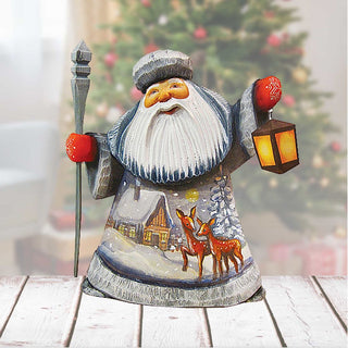 Santa Kind Deer's Father Frost Hand-Painted WOODCARVED Figurine by G. DeBrekht - Wildlife Holiday Decor - 8215675 *** PRE-ORDER - Handmade Just for You! ***