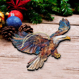 Flying Bald Eagle Wooden Ornaments by G.Debrekht - Wildlife Holiday Decor - 8710101-3