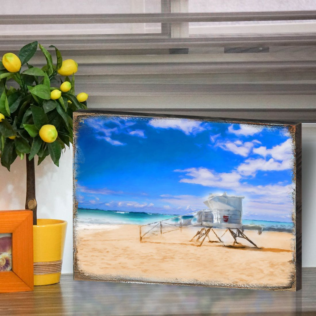 Spady Beach Lifeguard Tower Wooden Coastal Wall Art by Nature Wonders - Coastal Sea-Life Decor - 95262B