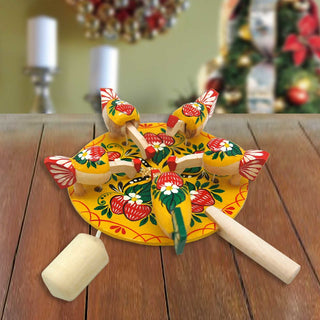 Pecking Chicken Hen Old-World Animated Spinning Decor by Designocracy - Wildlife Holiday Decor - 191001Y