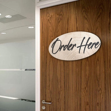 Order Here sign, Made in the USA sign, Lightweight sign made from wood - 320326