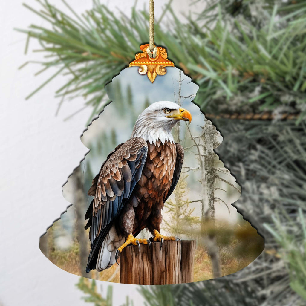 Alaskan Bald Eagle Tree Wooden Ornaments by G.Debrekht - Wildlife Holiday Decor - 870007