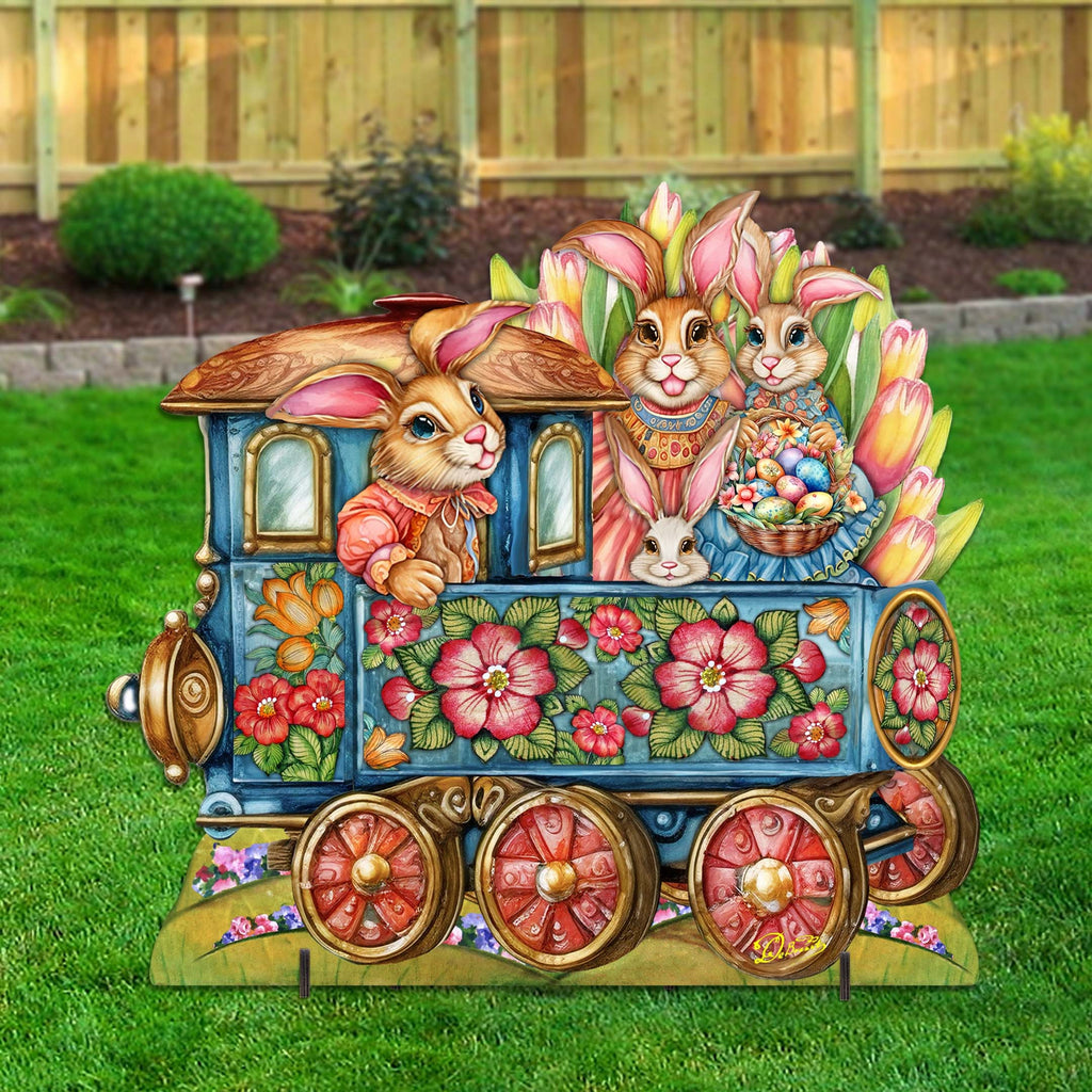 Easter Bunny Train Easter Lawn Decor by G. DeBrekht - Easter Spring Decor - 8652781F