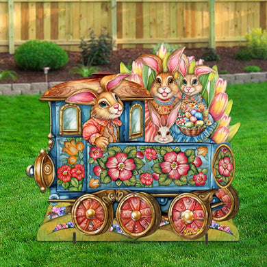 Easter Bunny Train Easter Lawn Decor by G. DeBrekht - Easter Spring Decor - 8652781F