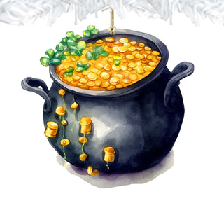 Irish Pot of Gold Wooden Ornaments by G. DeBrekht Easter Spring Decor - 8652776