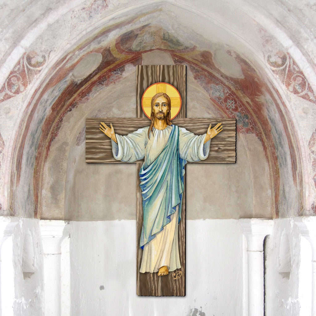 Jesus Cross Outdoor Decor by G. DeBrekht - Nativity Holiday Decor - 8191166-2F