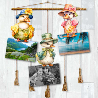 Easter Ducks Clip-On Eco Wood Decorative Ornaments Set of 3 by G. Debrekht - Easter Decor - 8091043C-S3
