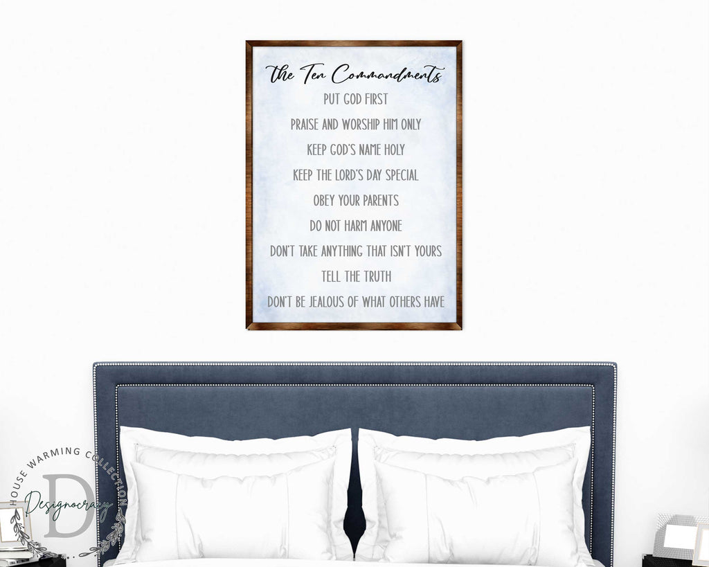 The Ten Commandments - Wooden Religious wall art - living room wall decor Christian wall art - Scripture sign - Bible Verse - Bible quotes - 310344
