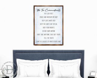 The Ten Commandments - Wooden Religious wall art - living room wall decor Christian wall art - Scripture sign - Bible Verse - Bible quotes - 310344