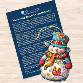 Snowman Decorative Eco Wood Ornaments Set of 3 by G. Debrekht - Christmas Decor - 8091023-S3