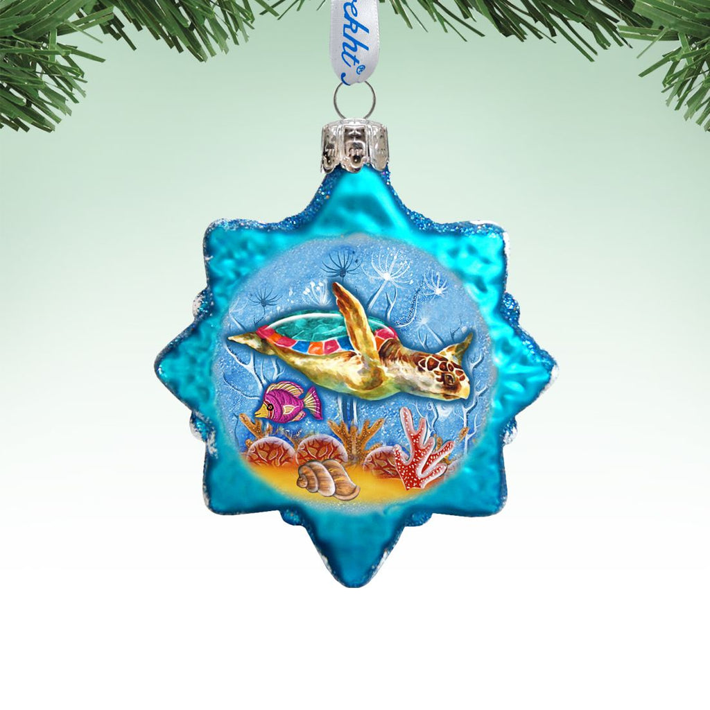 Turtle Mercury Glass Ornament by G. DeBrekht - Coastal Holiday Decor - 775479