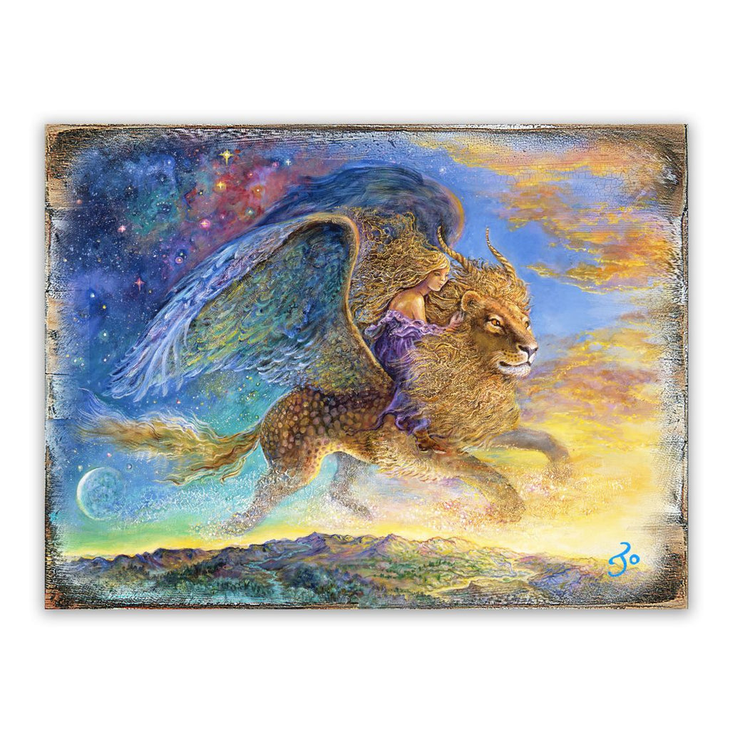 Where Are We Going My Lovely Fantasy Wooden Wall Art by Josephine Wall - Fantasy Decor - 852142-JW