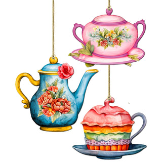 Happy Mother's Day Decorative Eco Wood Ornaments Set of 3 by G. Debrekht - Love Family Decor - 8091059-S3