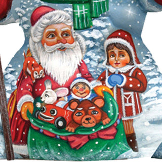 Present for You Santa Hand-Painted WOODCARVED Masterpiece by G. DeBrekht - Christmas Santa Snowman Decor - 821582 *** PRE-ORDER - Handmade Just for You! ***